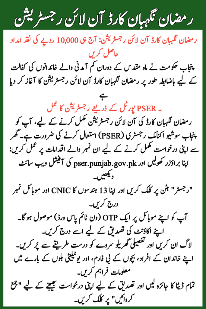 Ramzan Negahban Card Online Registration