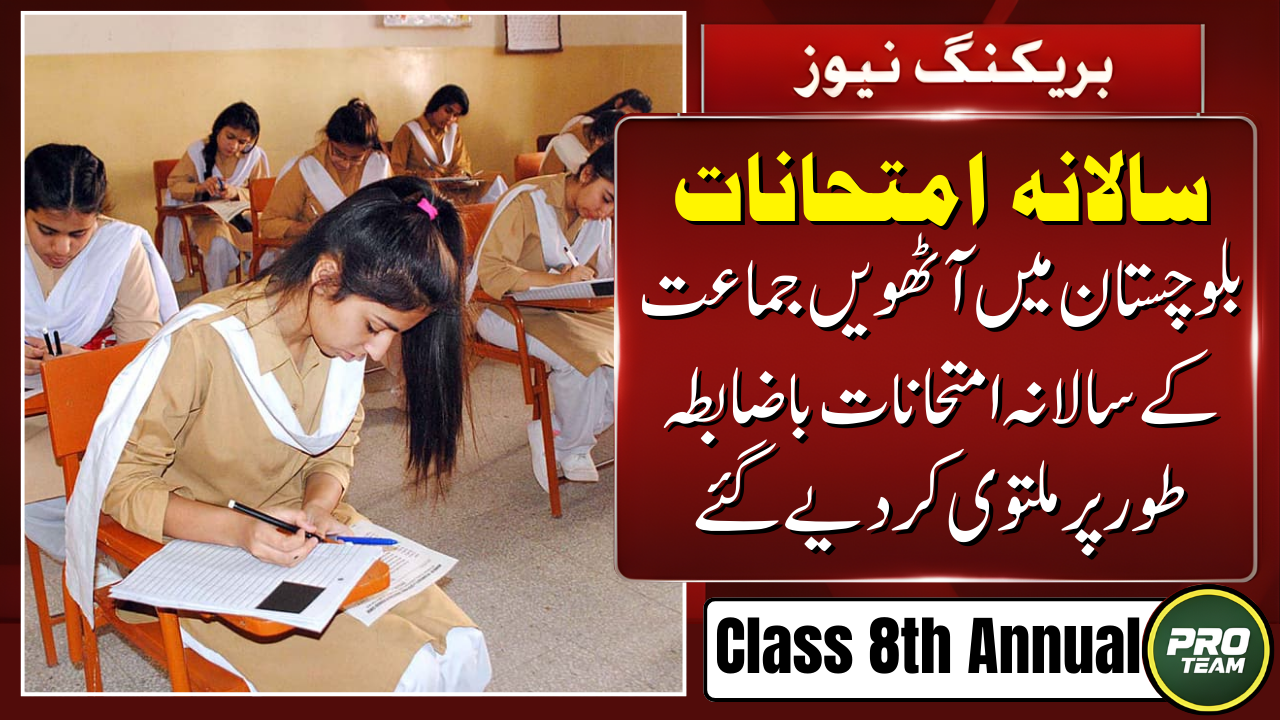 Class 8th Annual Examinations